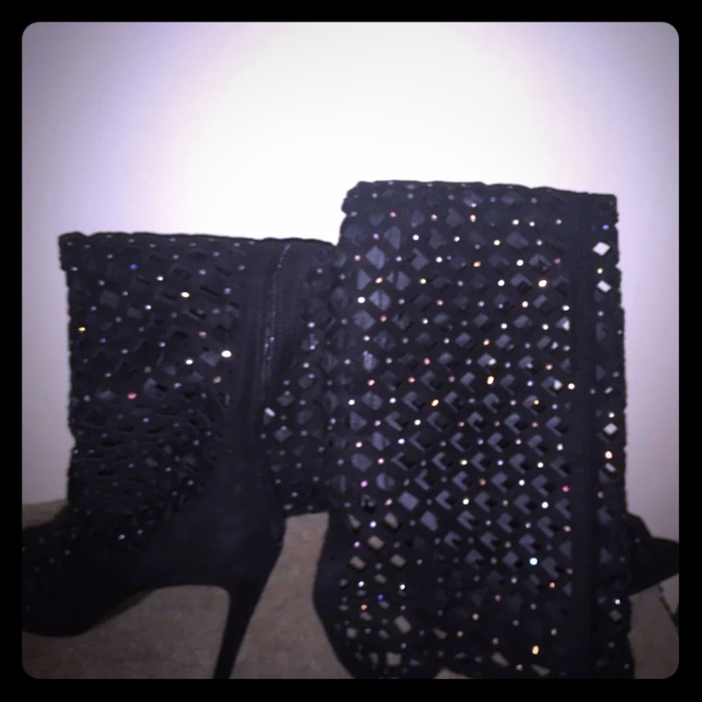 Swarovski embellished Thigh High Boots.
